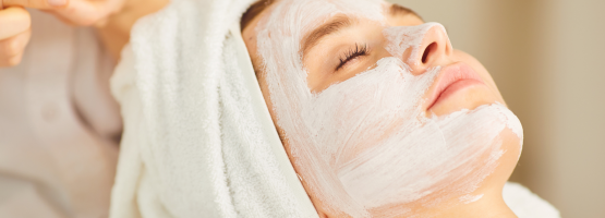 female client at the rena spa at the midland lying down with a t
