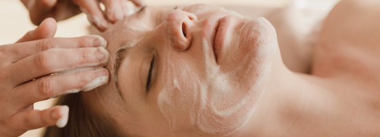 female client at the rena spa at the midland lying down and rela