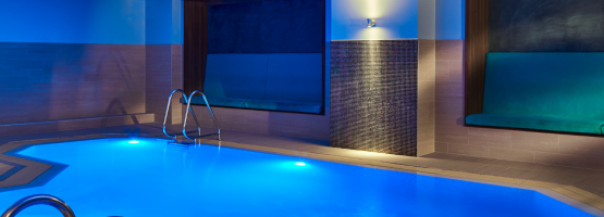 tranquility pool with ambient lighting at the rena spa at the mi