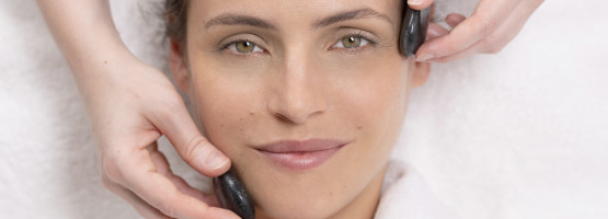 female client at the rena spa at the midland lying down and rela