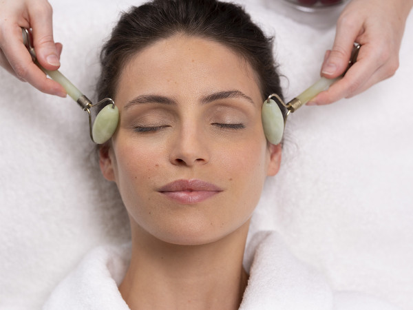 female client at the midland rena spa receiving facial treatment